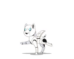 Size: 1280x1012 | Tagged: safe, artist:ravenpuff, oc, oc:engel, pony, robot, robot pony, chibi, solo