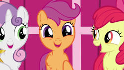 Size: 1920x1080 | Tagged: safe, screencap, apple bloom, scootaloo, sweetie belle, pony, the last crusade, cute, cutealoo, cutie mark crusaders