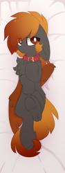 Size: 456x1212 | Tagged: safe, artist:little-sketches, oc, oc only, earth pony, pony, body pillow, body pillow design, chest fluff, collar, floppy ears, male, solo, stallion