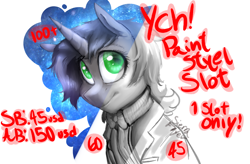 Size: 2900x1900 | Tagged: safe, artist:b(r)at, doctor whooves, pony, unicorn, bowtie, bowties are cool, bust, clothes, commission, doctor who, eleventh doctor, female, green eyes, ongoing, smiling, suit, your character here