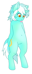 Size: 390x900 | Tagged: safe, artist:guidomista, artist:miiistaaa, artist:nijimillions, derpibooru exclusive, lyra heartstrings, anthro, unicorn, :p, background pony, belly button, bipedal, chibi, female, horn, human shoulders, looking down, simple background, soft shading, solo, standing, tongue out, transparent background