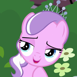 Size: 890x890 | Tagged: safe, screencap, diamond tiara, earth pony, pony, twilight time, cropped, female, lidded eyes, solo