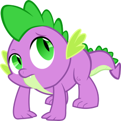 Size: 3982x4000 | Tagged: safe, artist:fennrick, spike, dragon, quadrupedal spike, simple background, solo, transparent background, vector