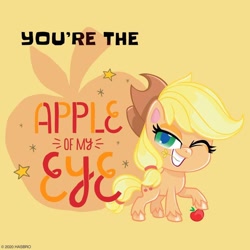 Size: 960x960 | Tagged: safe, applejack, earth pony, pony, my little pony: pony life, apple, food, official