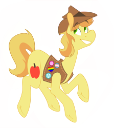 Size: 1280x1438 | Tagged: safe, artist:ff0000, braeburn, earth pony, pony, gay pride flag, headcanon, lgbt headcanon, pride, pride flag, sexuality headcanon, simple background, smiling, solo, transgender pride flag, transparent background