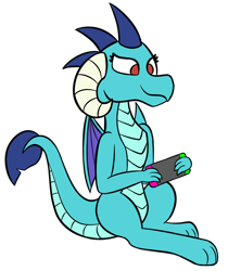 Size: 1400x1663 | Tagged: safe, artist:neonhuo, princess ember, dragon, newbie artist training grounds, nintendo switch, simple background, solo, transparent background