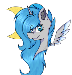 Size: 572x597 | Tagged: safe, artist:chazmazda, oc, alicorn, pony, art, bust, cartoon, commission, commissions open, digital art, horn, outline, portrait, solo, wings