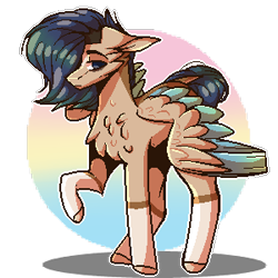 Size: 300x300 | Tagged: safe, artist:sweetmelon556, oc, oc:fianna, pegasus, pony, colored wings, female, mare, multicolored wings, pixel art, solo, wings