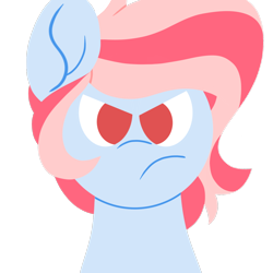 Size: 1200x1200 | Tagged: safe, artist:thebadbadger, oc, oc:bubblegum, pony, angry