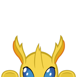 Size: 2000x2000 | Tagged: safe, artist:mrkat7214, oc, oc only, oc:ren the changeling, changedling, changeling, blue eyes, high res, looking at you, lurking, male, peeking, simple background, solo, soon, transparent background, vector, ych result, yellow changeling