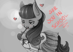 Size: 3265x2349 | Tagged: safe, artist:cookiedesu, derpibooru import, pony, monochrome, simple background