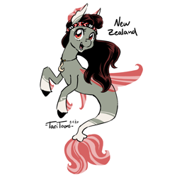 Size: 700x700 | Tagged: safe, artist:taritoons, oc, merpony, pony, seapony (g4), maori, nation ponies, new zealand, ponified, seaponified, solo, species swap, unnamed oc