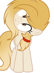 Size: 773x1034 | Tagged: safe, artist:applerougi, oc, oc:cremita, earth pony, pony, female, head tilt, mare, simple background, solo, transparent background