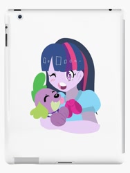 Size: 750x1000 | Tagged: safe, spike, twilight sparkle, dog, human, equestria girls, hug, ipad cover, spike the dog