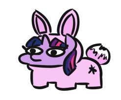 Size: 247x204 | Tagged: safe, artist:jargon scott, twilight sparkle, pony, rabbit, animal, animal costume, bunny costume, clothes, costume, cropped, cute, lowres, simple background, smol, solo, twiabetes, twiggie, white background