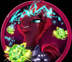 Size: 1250x1073 | Tagged: safe, artist:anchishiu, tempest shadow, pony, eye scar, female, fizzlepop's fireworks, magic, mare, obsidian orb, petrification orb, scar, scar on the wrong side, solo