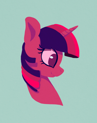 Size: 1280x1614 | Tagged: safe, artist:jykinturah, artist:nadnerbd, twilight sparkle, pony, bust, limited palette, lineless, simple background, solo