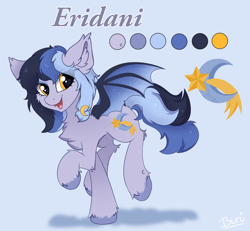 Size: 3624x3354 | Tagged: safe, artist:buru-misu, artist:burû, oc, oc:eridani, bat pony, pony, bat pony oc, cute, golden eyes, moon, reference sheet, solo