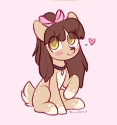 Size: 900x964 | Tagged: safe, artist:dawnfire, oc, deer, pony, heart, solo