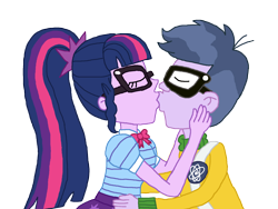 Size: 1600x1200 | Tagged: safe, artist:bigpurplemuppet99, microchips, sci-twi, twilight sparkle, human, better together, equestria girls, female, glasses, kissing, male, microlight, shipping, simple background, straight, transparent background