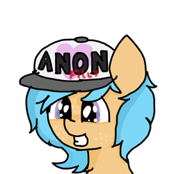 Size: 1440x1440 | Tagged: safe, artist:scotch, oc, oc:little league, pony, chest fluff, female, filly, freckles, hat, heart, smiling