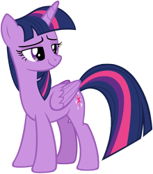 Size: 5595x6365 | Tagged: safe, artist:andoanimalia, twilight sparkle, twilight sparkle (alicorn), alicorn, pony, the point of no return, absurd resolution, female, lidded eyes, mare, simple background, smiling, solo, transparent background, vector