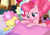 Size: 836x586 | Tagged: safe, artist:doraeartdreams-aspy, li'l cheese, pinkie pie, earth pony, pony, the last problem, base used, bed, cute, female, filly, mama pinkie, mare, older, older pinkie pie, sleeping