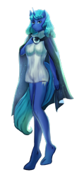 Size: 1280x2681 | Tagged: safe, artist:effervesket, oc, anthro, unguligrade anthro, cloak, clothes, female, simple background, solo, sweater, transparent background