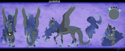 Size: 1620x662 | Tagged: safe, artist:bijutsuyoukai, oc, oc:shinya, alicorn, pony, male, not luna, reference sheet, solo, stallion