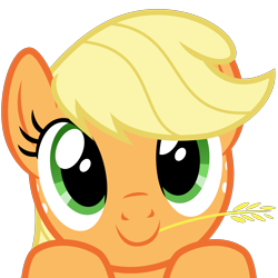 Size: 2400x2400 | Tagged: safe, artist:cheezedoodle96, derpibooru import, part of a set, applejack, earth pony, pony, .svg available, boop bait, bust, close-up, cute, female, hooves on the table, jackabetes, looking at you, mare, missing accessory, peekaboo, peeking, portrait, simple background, solo, straw in mouth, svg, this will end in boops, transparent background, vector, wide eyes