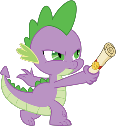 Size: 3872x4188 | Tagged: safe, artist:jineb, spike, dragon, scroll, simple background, solo, transparent background