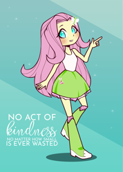 Size: 1819x2551 | Tagged: safe, artist:naissu, fluttershy, equestria girls, blushing, colored pupils, cute, female, heart eyes, kindness, quote, shyabetes, solo, wingding eyes