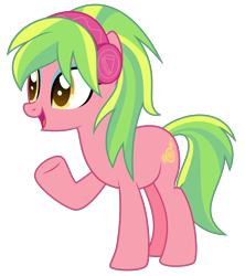 Size: 2500x2818 | Tagged: safe, artist:bubblestormx, lemon zest, pony, equestria girls ponified, headphones, ponified, simple background, solo, transparent background