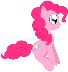 Size: 1192x1254 | Tagged: safe, artist:sabakuukitsune, derpibooru import, pinkie pie, earth pony, pony, gimp, paint tool sai, simple background, solo, transparent background, watermark