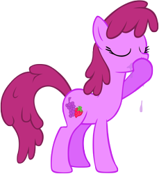 Size: 5552x6048 | Tagged: safe, artist:liggliluff, berry punch, berryshine, earth pony, pony, eyes closed, simple background, solo, transparent background, vector