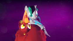 Size: 3840x2160 | Tagged: safe, artist:phoenixtm, oc, oc:archie cloud, oc:delta firedash, alicorn, dracony, hybrid, pony, robot, robot pony, 3d, :p, alicorn oc, cute, fluffy, happy, source filmmaker, spread legs, spread wings, tongue out, weapons-grade cute, wings, wings down