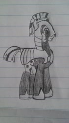 Size: 1840x3264 | Tagged: safe, artist:symphonic sync, oc, oc only, oc:pepperpot, pony, lined paper, shitty drawing, solo, traditional art