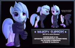 Size: 3305x2125 | Tagged: safe, artist:rexyseven, oc, oc:whispy slippers, earth pony, pony, 3d, clothes, female, mare, slippers, solo, source filmmaker, sweater, turtleneck