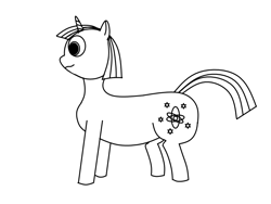 Size: 800x600 | Tagged: safe, artist:ruslan nasretdinov, oc, oc only, oc:heckfy improver, pony, unicorn, male, monochrome, simple background, solo, unicorn oc