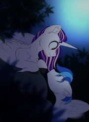 Size: 1596x2208 | Tagged: safe, artist:airfly-pony, oc, oc only, oc:antique pony, oc:rainy, pony, ear fluff, looking at each other, male, rcf community, shipping