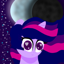 Size: 1000x1000 | Tagged: safe, artist:katya, twilight sparkle, alicorn, pony, heart eyes, meme, moon, special eyes, wingding eyes