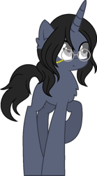 Size: 400x718 | Tagged: safe, artist:t-aroutachiikun, pony, unicorn, glasses, male, nankaitaru chouson, ponified, simple background, solo, stallion, touken ranbu, transparent background