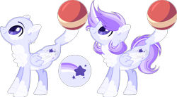 Size: 3989x2202 | Tagged: safe, artist:sh3llysh00, oc, oc:star stream, pegasus, pony, bald, ball, chest fluff, magical lesbian spawn, male, offspring, parent:rainbow dash, parent:twilight sparkle, parents:twidash, simple background, solo, stallion, transparent background