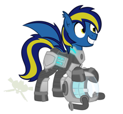 Size: 931x858 | Tagged: safe, artist:bigrodeo, oc, oc:solaris, bat pony, pony, bat pony oc, bat wings, solo, spacesuit, wings