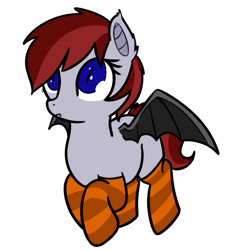 Size: 822x882 | Tagged: safe, artist:neuro, oc, oc only, oc:vannie, bat pony, pony, /mlp/, bat wings, clothes, cute, female, guardsmare, mare, royal guard, simple background, socks, solo, striped socks, transparent background, wings