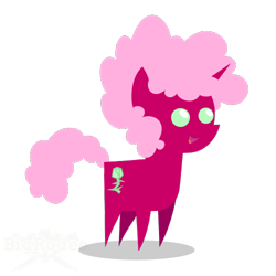 Size: 500x500 | Tagged: safe, artist:bigrodeo, oc, oc:polygon, pony, unicorn, afro, curly hair, fluffy, pink, pointy ponies, solo