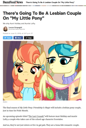 Size: 868x1285 | Tagged: safe, aunt holiday, auntie lofty, pony, the last crusade, blanket, buzzfeed, clothes, drama, ear piercing, earring, female, jewelry, lesbian, mare, piercing, scarf, scootaloo's aunts drama, sweater, turtleneck