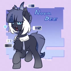 Size: 1758x1751 | Tagged: safe, artist:puetsua, oc, oc only, oc:nova dee, pony, chest fluff, female, looking at you, mare, open mouth, raised hoof, raised leg, smiling, solo
