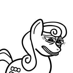 Size: 983x983 | Tagged: safe, artist:gamedevanon, bon bon, sweetie drops, earth pony, pony, meme, parody, pepe the frog, ponified, ponified meme, reaction image, solo