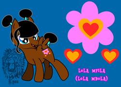 Size: 4200x3038 | Tagged: safe, artist:thebig-chillqueen, artist:thebigchillqueen, pegasus, pony, crossover, cutie mark, female, filly, high res, lola mbola, ponified, robotboy